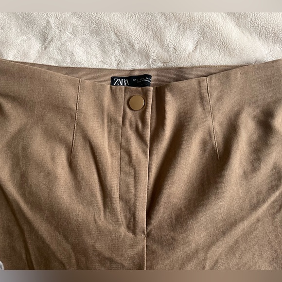 Zara Tan Faux Suede Leggings - Picture 3 of 7